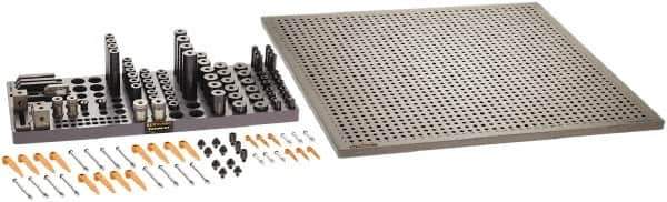 Renishaw - M8, CMM Clamping Kit - Use with CMM Fixtures, Includes 110Pc. Component Set, 600x600mm Plate - USA Tool & Supply