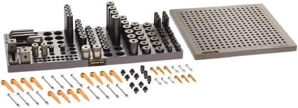 Renishaw - M8, CMM Clamping Kit - Use with CMM Fixtures, Includes 110Pc. Component Set, 300x300mm Plate - USA Tool & Supply