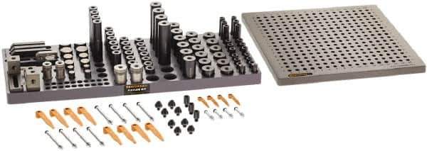 Renishaw - M8, CMM Magnetic & Clamping Kit - Use with CMM Fixtures, Includes 114Pc. Component Set, 300x300mm Plate - USA Tool & Supply