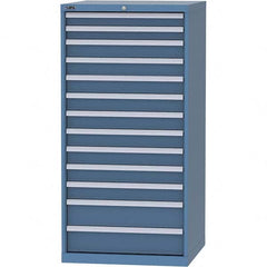 LISTA - 13 Drawer, 124 Compartment Bright Blue Steel Modular Storage Cabinet - USA Tool & Supply
