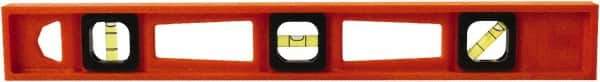 Johnson Level & Tool - 18" Long 3 Vial I-Beam Level - Structo-Cast, Orange - USA Tool & Supply