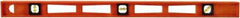 Johnson Level & Tool - 36" Long 3 Vial I-Beam Level - Structo-Cast, Orange - USA Tool & Supply