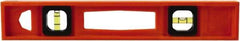 Johnson Level & Tool - 14" Long 2 Vial I-Beam Level - Structo-Cast, Orange - USA Tool & Supply