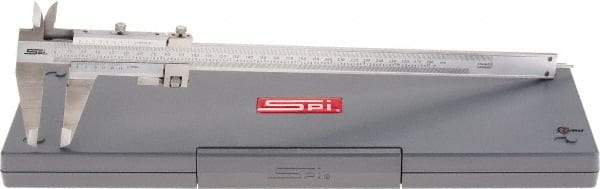 SPI - 0 to 280mm Stainless Steel Vernier Caliper - 0.02mm Graduation, 2-1/2" Jaw Depth, 0.0015" Accuracy, Includes NIST Traceability Certificate - USA Tool & Supply