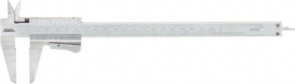 SPI - 0 to 200mm Stainless Steel Vernier Caliper - 0.02mm Graduation, 1.97" Jaw Depth, 0.0015" Accuracy, Includes NIST Traceability Certificate - USA Tool & Supply