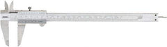 SPI - 0 to 200mm Stainless Steel Vernier Caliper - 0.02mm Graduation, 1.97" Jaw Depth, 0.0015" Accuracy, Includes NIST Traceability Certificate - USA Tool & Supply