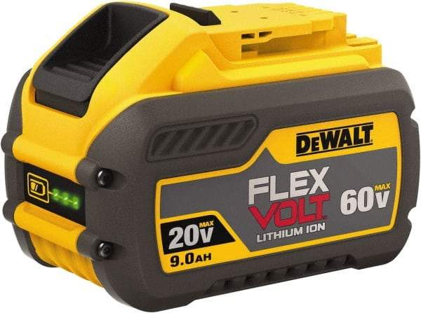 DeWALT - 60 Volt Lithium-Ion Power Tool Battery - 9 Ahr Capacity, 2 hr Charge Time, Series 20/60 FLEXVOLT - USA Tool & Supply