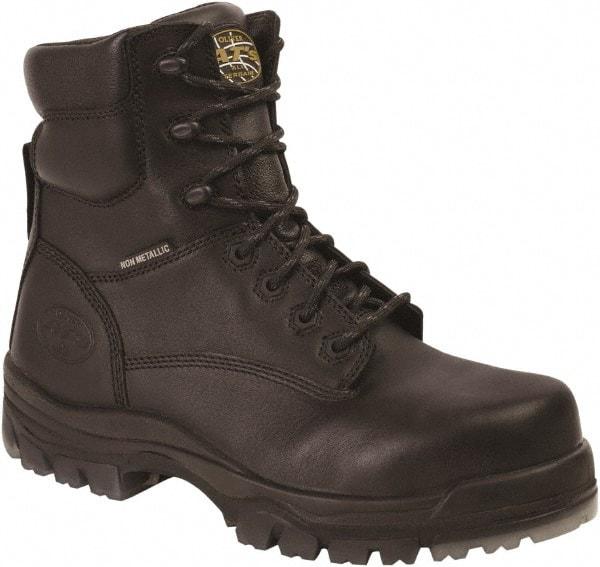 OLIVER - Men's Size 10 Wide Width Composite Work Boot - Black, Leather Upper, Rubber Outsole, 6" High, Lace-Up - USA Tool & Supply