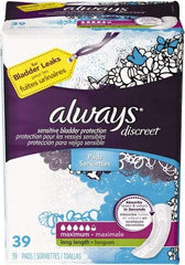 Always - Folded Sanitary Napkins - Long, Maximum Protection - USA Tool & Supply