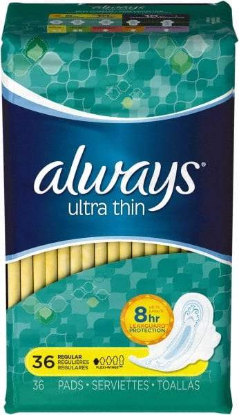 Always - Folded Sanitary Napkins - Regular Absorbency, Up to 8 Hours LeakGuard Protection - USA Tool & Supply