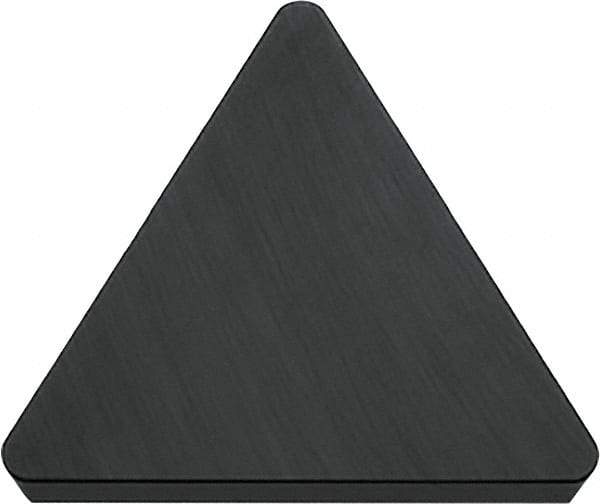 Kyocera - TPG220.5 Grade A66N Ceramic Turning Insert - TiN Finish, 60° Triangle, 1/4" Inscr Circle, 1/8" Thick, 0.008" Corner Radius - USA Tool & Supply
