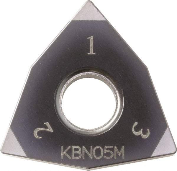 Kyocera - WNGA432 Grade KBN25M CBN Turning Insert - Megacoat Finish, 80° Trigon, 1/2" Inscr Circle, 3/16" Thick, 1/32" Corner Radius - USA Tool & Supply