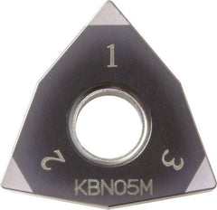 Kyocera - WNGA432 Grade KBN25M CBN Turning Insert - Megacoat Finish, 80° Trigon, 1/2" Inscr Circle, 3/16" Thick, 1/32" Corner Radius - USA Tool & Supply