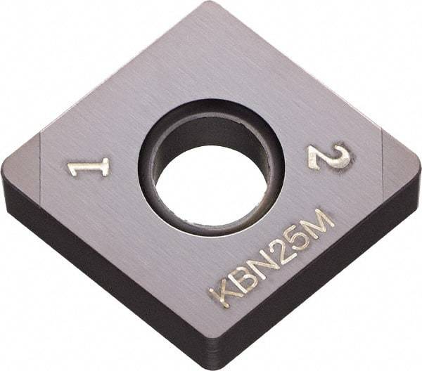 Kyocera - CNGA431 Grade KBN25M CBN Turning Insert - Megacoat Finish, 80° Diamond, 1/2" Inscr Circle, 3/16" Thick, 1/64" Corner Radius - USA Tool & Supply