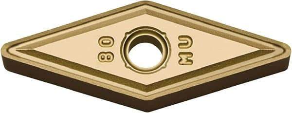 Kyocera - VNMG331 MU Grade CA6525 Carbide Turning Insert - TiCN/Al2O3/TiN Finish, 35° Diamond, 3/8" Inscr Circle, 3/16" Thick, 1/64" Corner Radius - USA Tool & Supply