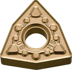 Kyocera - WNMG433 MS Grade CA6525 Carbide Turning Insert - TiCN/Al2O3/TiN Finish, 80° Trigon, 1/2" Inscr Circle, 3/16" Thick, 3/64" Corner Radius - USA Tool & Supply