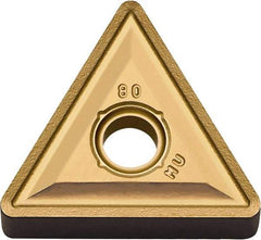 Kyocera - TNMG332 MU Grade CA6525 Carbide Turning Insert - TiCN/Al2O3/TiN Finish, 60° Triangle, 3/8" Inscr Circle, 3/16" Thick, 1/32" Corner Radius - USA Tool & Supply