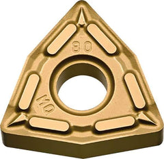 Kyocera - WNMG432 MQ Grade CA6515 Carbide Turning Insert - TiCN/Al2O3/TiN Finish, 80° Trigon, 1/2" Inscr Circle, 3/16" Thick, 1/32" Corner Radius - USA Tool & Supply