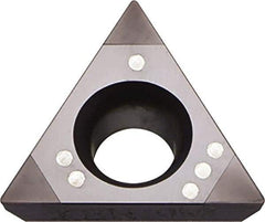 Kyocera - TPGB221 Grade KBN25M CBN Turning Insert - Megacoat Finish, 60° Triangle, 1/4" Inscr Circle, 1/8" Thick, 1/64" Corner Radius - USA Tool & Supply