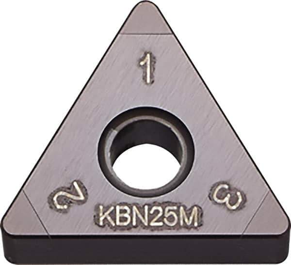 Kyocera - TNGA331 Grade KBN05M CBN Turning Insert - Megacoat Finish, 60° Triangle, 3/8" Inscr Circle, 3/16" Thick, 1/64" Corner Radius - USA Tool & Supply