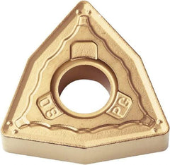 Kyocera - WNMG431 PG Grade CA510 Carbide Turning Insert - TiCN/Al2O3/TiN Finish, 80° Trigon, 1/2" Inscr Circle, 3/16" Thick, 1/64" Corner Radius - USA Tool & Supply