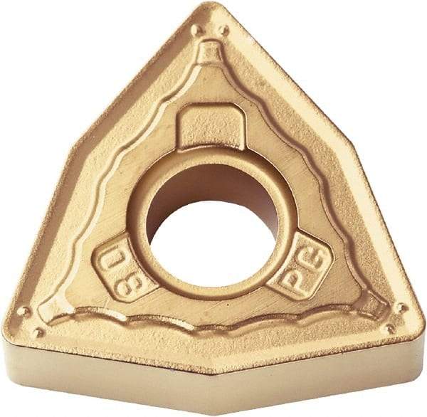 Kyocera - WNMG433 PG Grade CA510 Carbide Turning Insert - TiCN/Al2O3/TiN Finish, 80° Trigon, 1/2" Inscr Circle, 3/16" Thick, 3/64" Corner Radius - USA Tool & Supply