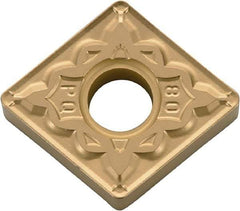 Kyocera - CNMG433 PQ Grade CA525 Carbide Turning Insert - TiCN/Al2O3/TiN Finish, 80° Diamond, 1/2" Inscr Circle, 3/16" Thick, 3/64" Corner Radius - USA Tool & Supply