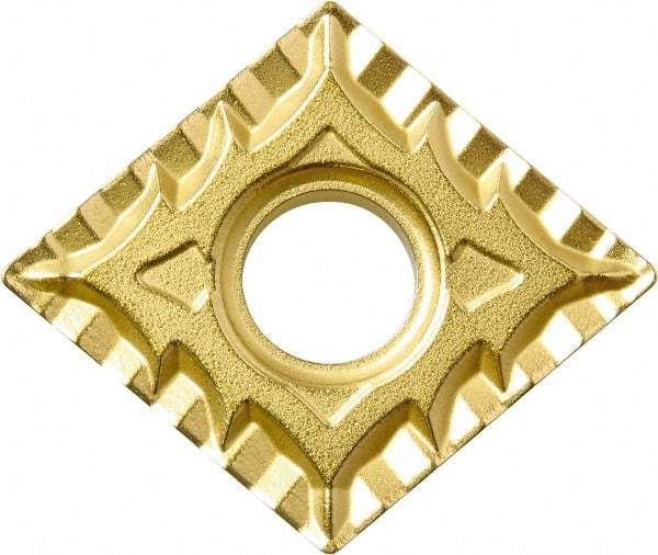 Kyocera - CNMG431 CQ Grade PV720 Cermet Turning Insert - TiCN (Megacoat Nano) Finish, 80° Diamond, 1/2" Inscr Circle, 3/16" Thick, 1/64" Corner Radius - USA Tool & Supply