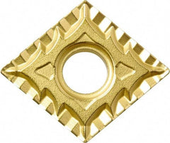 Kyocera - CNMG431 CQ Grade PV720 Cermet Turning Insert - TiCN (Megacoat Nano) Finish, 80° Diamond, 1/2" Inscr Circle, 3/16" Thick, 1/64" Corner Radius - USA Tool & Supply