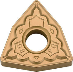 Kyocera - WNMG433 PQ Grade CA525 Carbide Turning Insert - TiCN/Al2O3/TiN Finish, 80° Trigon, 1/2" Inscr Circle, 3/16" Thick, 3/64" Corner Radius - USA Tool & Supply