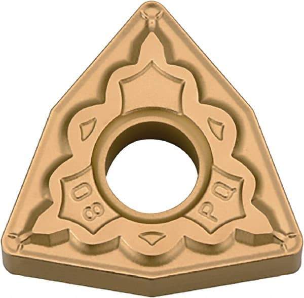 Kyocera - WNMG431 PQ Grade CA525 Carbide Turning Insert - TiCN/Al2O3/TiN Finish, 80° Trigon, 1/2" Inscr Circle, 3/16" Thick, 1/64" Corner Radius - USA Tool & Supply