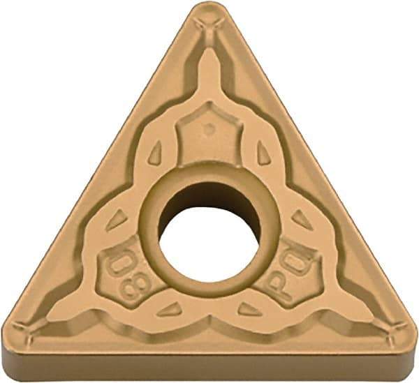 Kyocera - TNMG331 PQ Grade CA515 Carbide Turning Insert - TiCN/Al2O3/TiN Finish, 60° Triangle, 3/8" Inscr Circle, 3/16" Thick, 1/64" Corner Radius - USA Tool & Supply