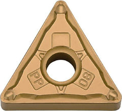 Kyocera - TNMG332 PP Grade CA510 Carbide Turning Insert - TiCN/Al2O3/TiN Finish, 60° Triangle, 3/8" Inscr Circle, 3/16" Thick, 1/32" Corner Radius - USA Tool & Supply