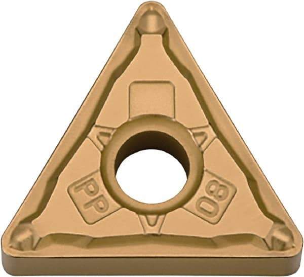 Kyocera - TNMG330.5 PP Grade CA510 Carbide Turning Insert - TiCN/Al2O3/TiN Finish, 60° Triangle, 3/8" Inscr Circle, 3/16" Thick, 0.008" Corner Radius - USA Tool & Supply