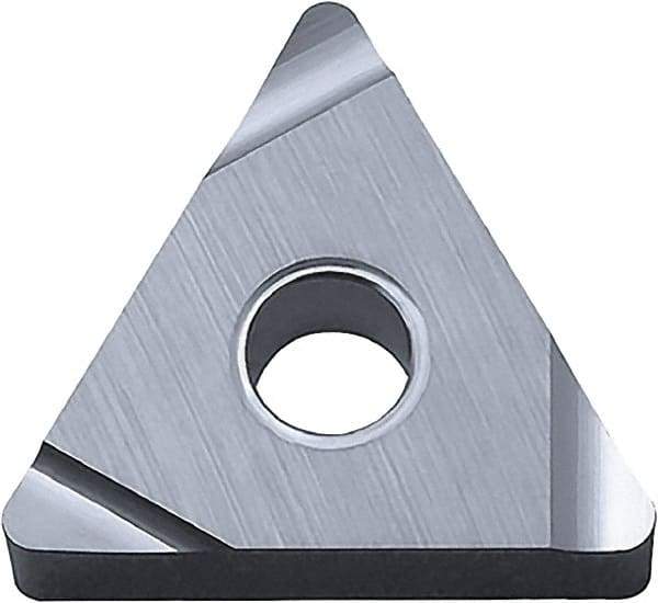 Kyocera - TNEG330.5 SSF Grade PV720 Cermet Turning Insert - TiCN (Megacoat Nano) Finish, 60° Triangle, 3/8" Inscr Circle, 3/16" Thick, 0.008" Corner Radius - USA Tool & Supply