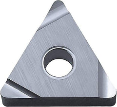 Kyocera - TNEG330.5 SSF Grade PV720 Cermet Turning Insert - TiCN (Megacoat Nano) Finish, 60° Triangle, 3/8" Inscr Circle, 3/16" Thick, 0.008" Corner Radius - USA Tool & Supply