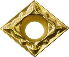 Kyocera - CPMT321 PP Grade CA525 Carbide Turning Insert - TiCN/Al2O3/TiN Finish, 80° Diamond, 3/8" Inscr Circle, 1/8" Thick, 1/64" Corner Radius - USA Tool & Supply