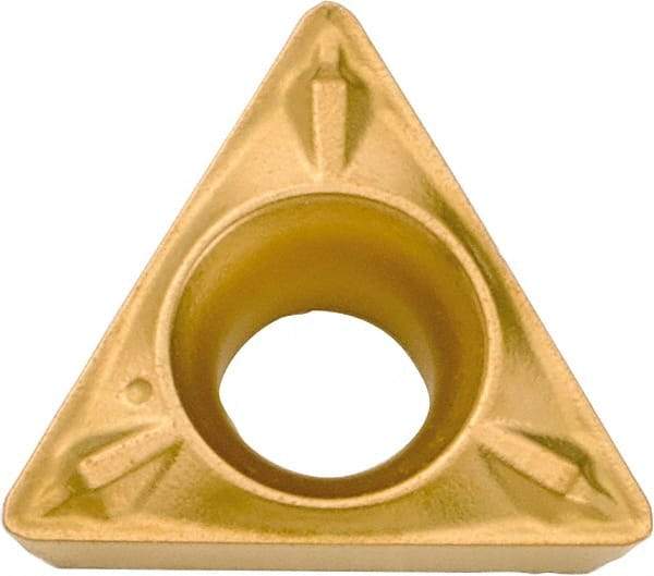 Kyocera - TPMX221 WP Grade TN620 Cermet Turning Insert - Uncoated, 60° Triangle, 1/4" Inscr Circle, 1/8" Thick, 1/64" Corner Radius - USA Tool & Supply