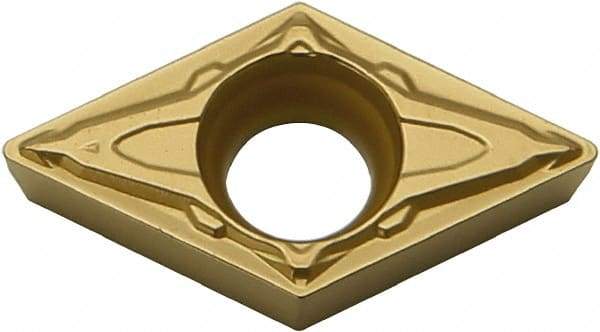 Kyocera - DCMT32.50.5 PP Grade CA525 Carbide Turning Insert - TiCN/Al2O3/TiN Finish, 55° Diamond, 3/8" Inscr Circle, 5/32" Thick, 0.008" Corner Radius - USA Tool & Supply
