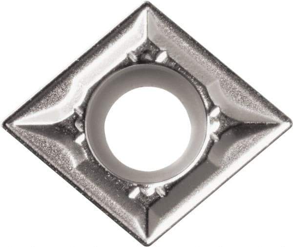 Kyocera - CCMT32.50.5 GK Grade CA6525 Carbide Turning Insert - TiCN/Al2O3/TiN Finish, 80° Diamond, 3/8" Inscr Circle, 5/32" Thick, 0.008" Corner Radius - USA Tool & Supply