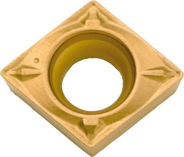 Kyocera - CCMT32.52 WP Grade CA530 Carbide Turning Insert - TiCN/Al2O3/TiN Finish, 80° Diamond, 3/8" Inscr Circle, 5/32" Thick, 1/32" Corner Radius - USA Tool & Supply