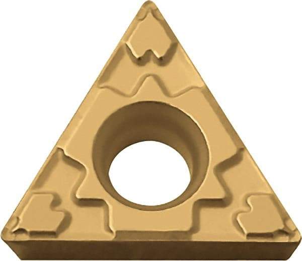 Kyocera - TPMT221 GP Grade CA525 Carbide Turning Insert - TiCN/Al2O3/TiN Finish, 60° Triangle, 1/4" Inscr Circle, 1/8" Thick, 1/64" Corner Radius - USA Tool & Supply