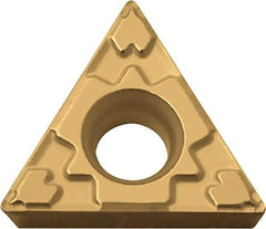 Kyocera - TPMT222 GP Grade PV720 Cermet Turning Insert - TiCN (Megacoat Nano) Finish, 60° Triangle, 1/4" Inscr Circle, 1/8" Thick, 1/32" Corner Radius - USA Tool & Supply
