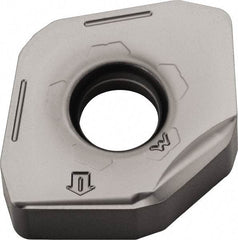 Kyocera - PNEU1205 W Grade TN100M Cermet Milling Insert - TiCN/NbC Finish, 5.56mm Thick - USA Tool & Supply