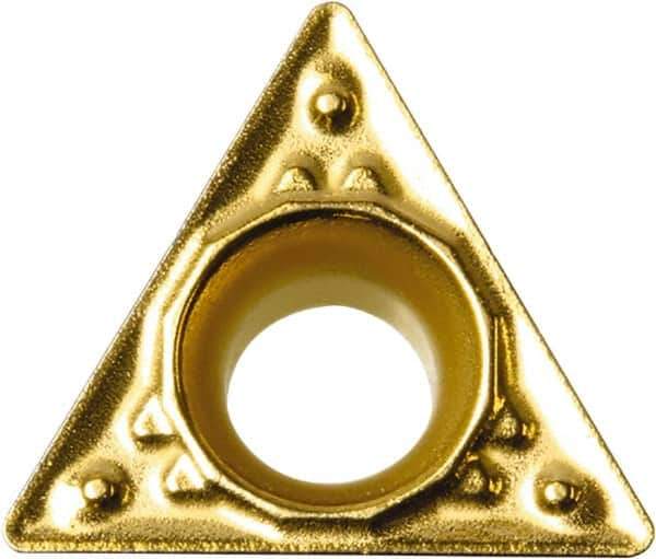 Kyocera - TPMT222 HQ Grade CA525 Carbide Turning Insert - TiCN/Al2O3/TiN Finish, 60° Triangle, 1/4" Inscr Circle, 1/8" Thick, 1/32" Corner Radius - USA Tool & Supply