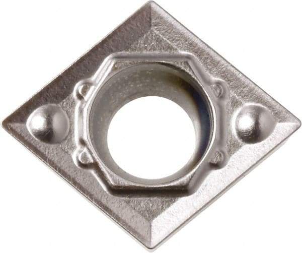 Kyocera - CCMT32.51 HQ Grade CA510 Carbide Turning Insert - TiCN/Al2O3/TiN Finish, 80° Diamond, 3/8" Inscr Circle, 5/32" Thick, 1/64" Corner Radius - USA Tool & Supply