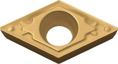 Kyocera - DCMT32.51 HQ Grade CA530 Carbide Turning Insert - TiCN/Al2O3/TiN Finish, 55° Diamond, 3/8" Inscr Circle, 5/32" Thick, 1/64" Corner Radius - USA Tool & Supply