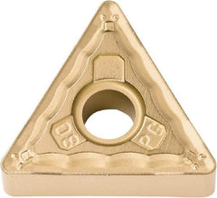 Kyocera - TNMG332 PG Grade CA530 Carbide Turning Insert - TiCN/Al2O3/TiN Finish, 60° Triangle, 3/8" Inscr Circle, 3/16" Thick, 1/32" Corner Radius - USA Tool & Supply