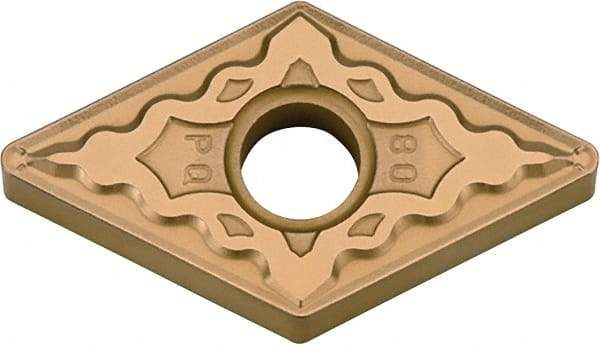 Kyocera - DNMG441 PQ Grade CA510 Carbide Turning Insert - TiCN/Al2O3/TiN Finish, 55° Diamond, 1/2" Inscr Circle, 1/4" Thick, 1/64" Corner Radius - USA Tool & Supply