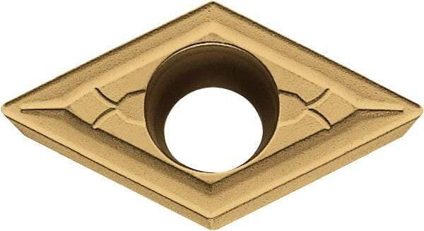 Kyocera - DCMT32.51 GK Grade CA525 Carbide Turning Insert - TiCN/Al2O3/TiN Finish, 55° Diamond, 3/8" Inscr Circle, 5/32" Thick, 1/64" Corner Radius - USA Tool & Supply